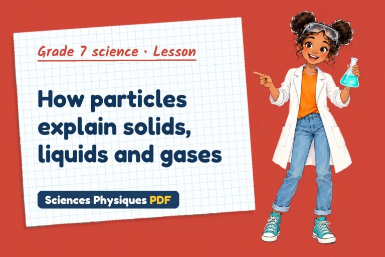 Particle model notes and lesson for grade 7 science (free PDF download)