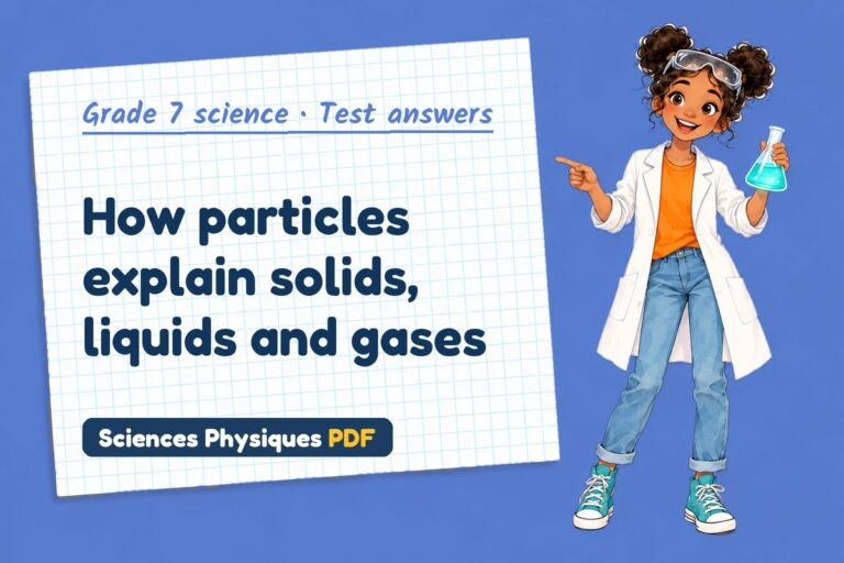 Particle model test answers and mark scheme for grade 7 science (free PDF download)