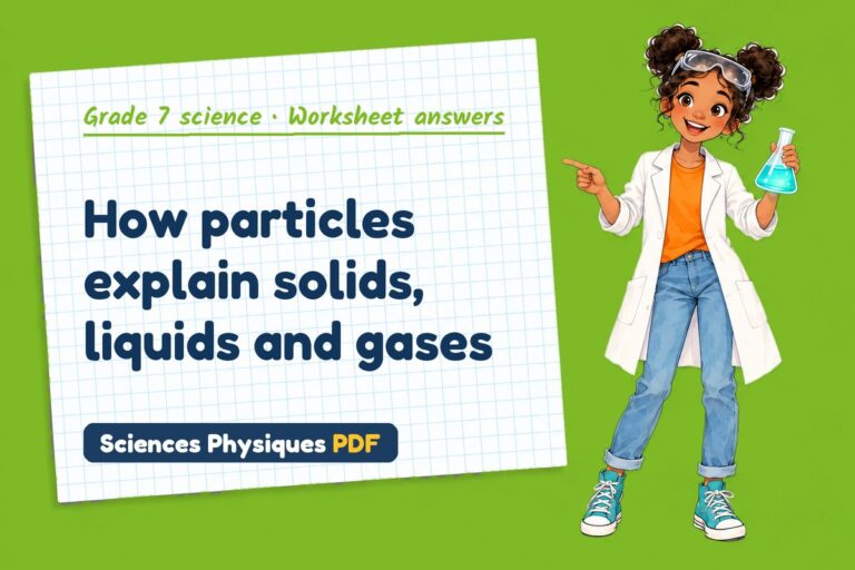Particle model worksheet answers for grade 7 science (free PDF download)