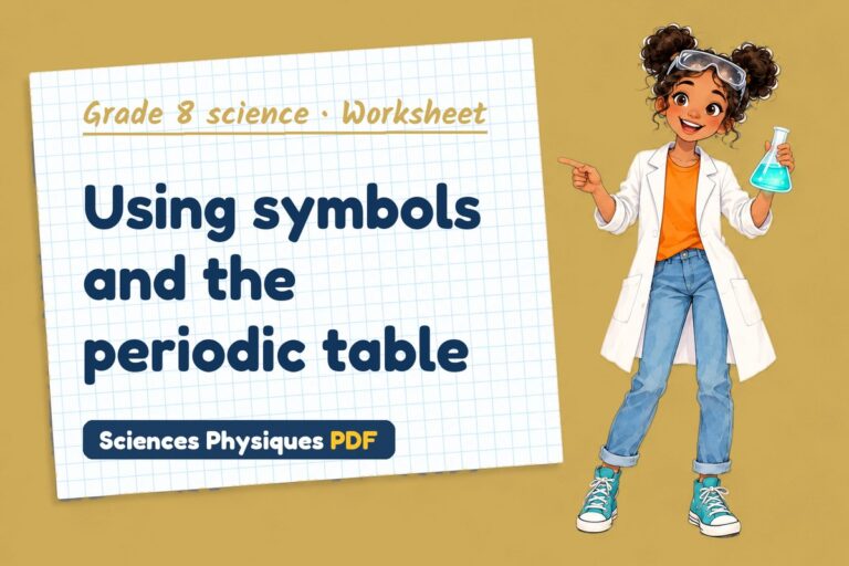 Periodic table worksheet with answers for grade 8 science (free PDF download)