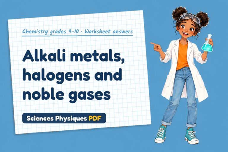 Periodic table groups worksheet answers for GCSE chemistry (free PDF download)