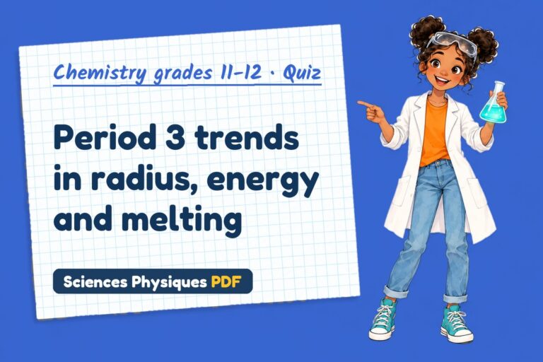 Periodicity quiz for A Level chemistry: 10 questions with answers