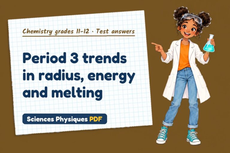 Periodicity test answers and mark scheme for A Level chemistry (free PDF download)