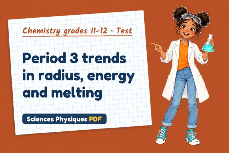 Periodicity test with answers for A Level chemistry (free PDF download)
