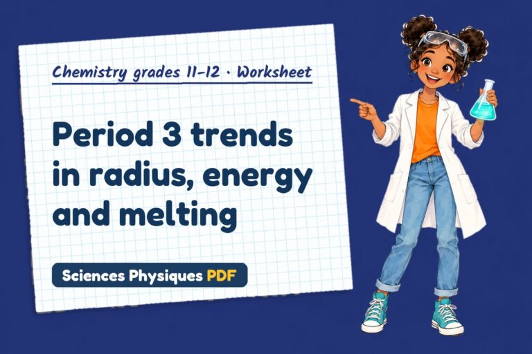 Periodicity worksheet with answers for A Level chemistry (free PDF download)