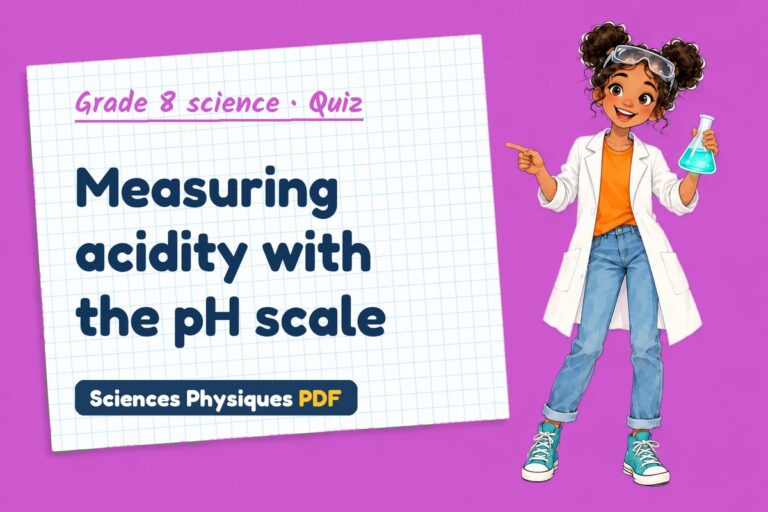 PH scale quiz for grade 8 science: 10 questions with answers
