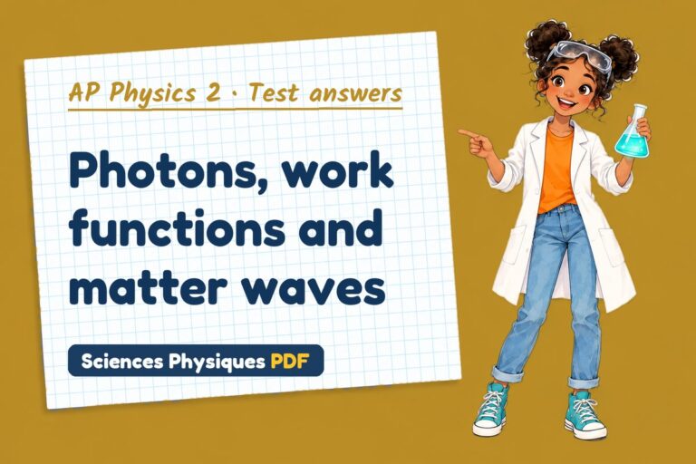 Photoelectric effect test answers and mark scheme for AP Physics 2 (free PDF download)