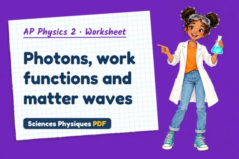 Photoelectric effect worksheet with answers for AP Physics 2 (free PDF download)