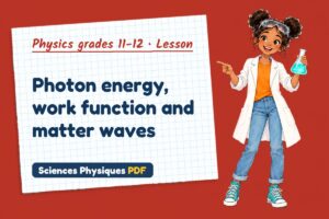 Photon energy, work function and matter waves