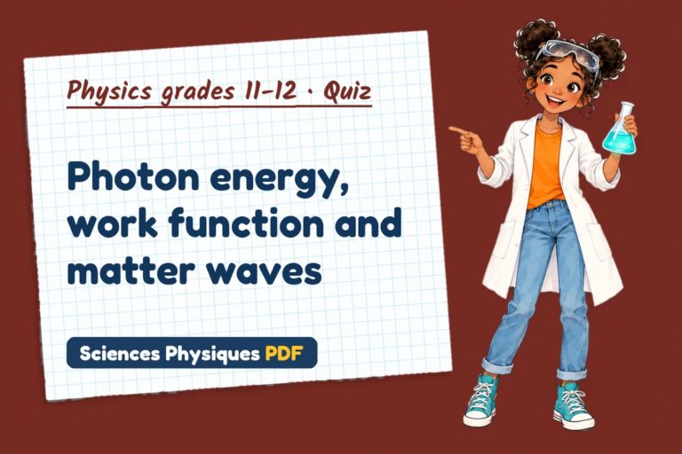 Photoelectric effect quiz for A Level physics: 10 questions with answers