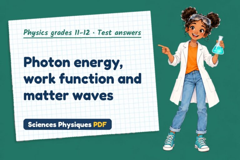 Photoelectric effect test answers and mark scheme for A Level physics (free PDF download)