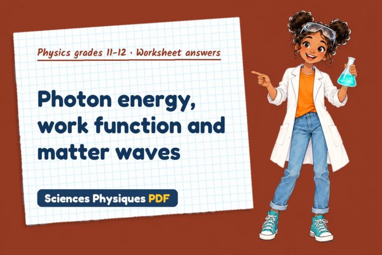 Photoelectric effect worksheet answers for A Level physics (free PDF download)