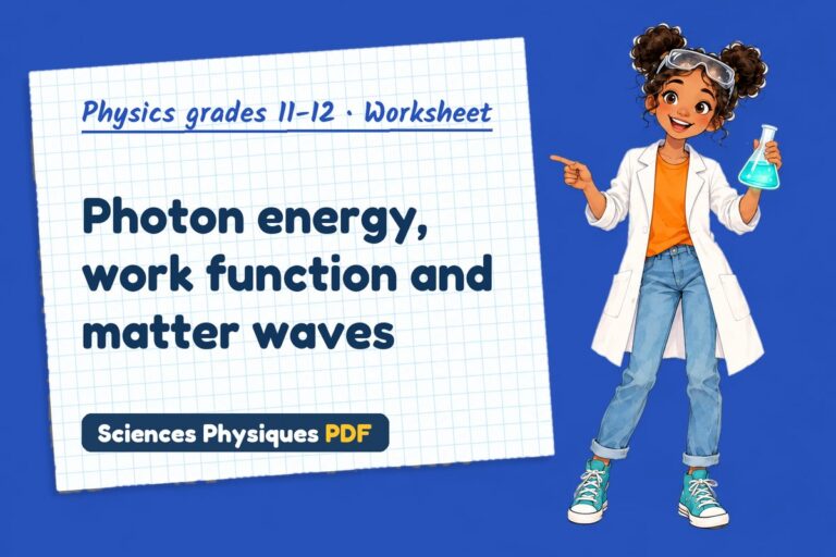Photoelectric effect worksheet with answers for A Level physics (free PDF download)