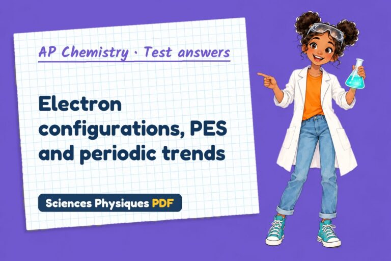 Photoelectron spectroscopy test answers and mark scheme for AP Chemistry (free PDF download)