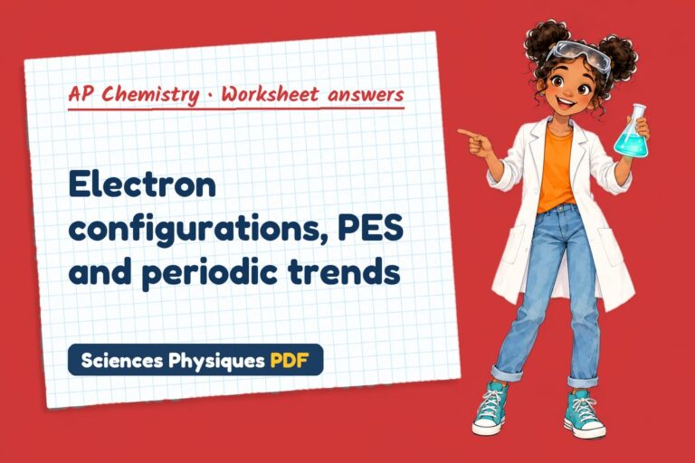 Photoelectron spectroscopy worksheet answers for AP Chemistry (free PDF download)