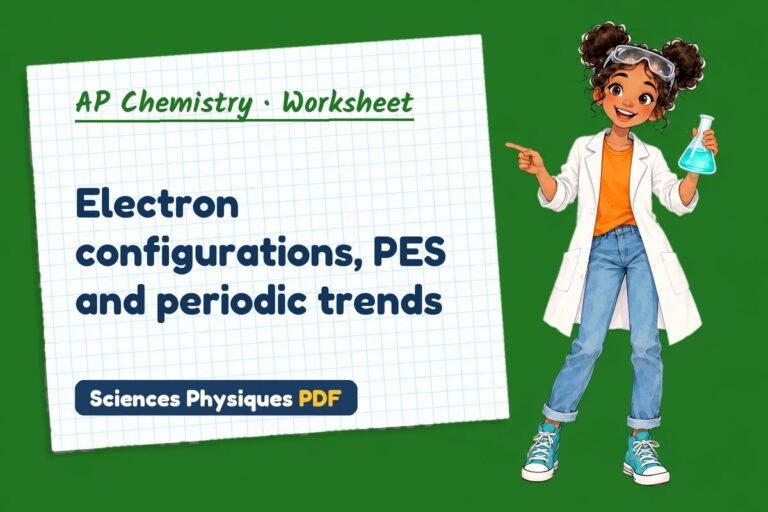 Photoelectron spectroscopy worksheet with answers for AP Chemistry (free PDF download)