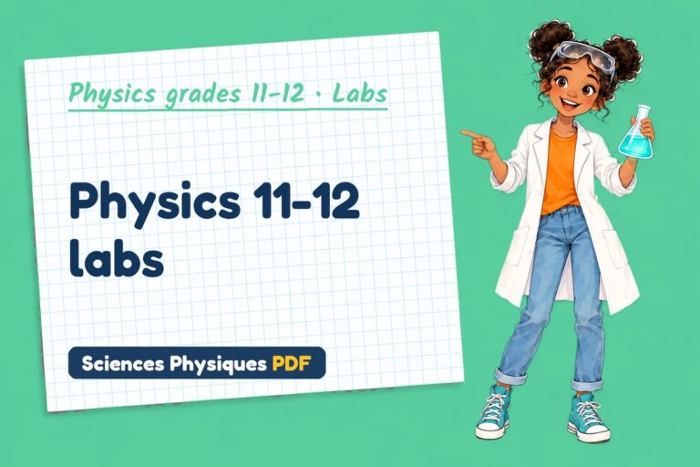 Physics 11-12 labs with sample results and answers (free PDF download)