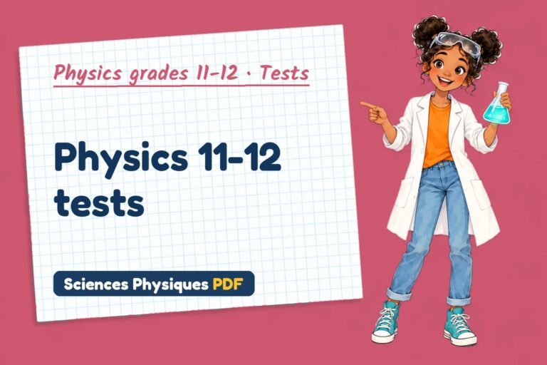 Physics 11-12 tests with mark schemes (free PDF download)
