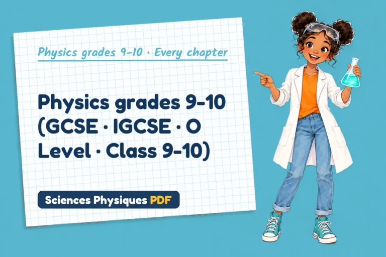 Physics 9-10 lessons, worksheets, labs, tests and quizzes (free PDF download)