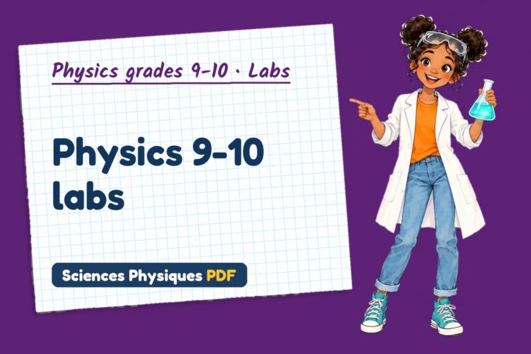 Physics 9-10 labs with sample results and answers (free PDF download)