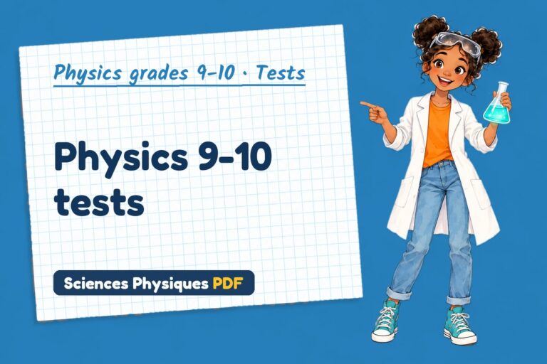 Physics 9-10 tests with mark schemes (free PDF download)