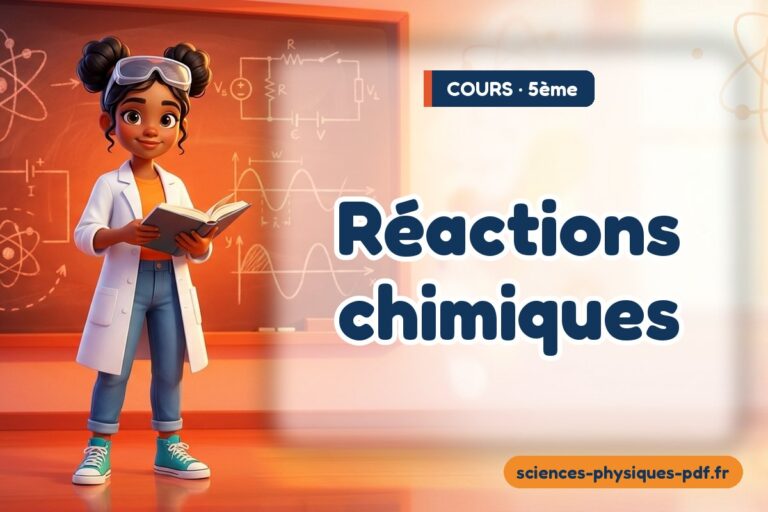 Réactions chimiques : cours de sciences physiques en 5e – PDF gratuit à télécharger et imprimer