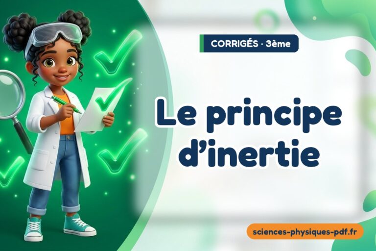 Le principe d’inertie : corrigé des exercices de sciences physiques 3e – PDF gratuit à télécharger et imprimer