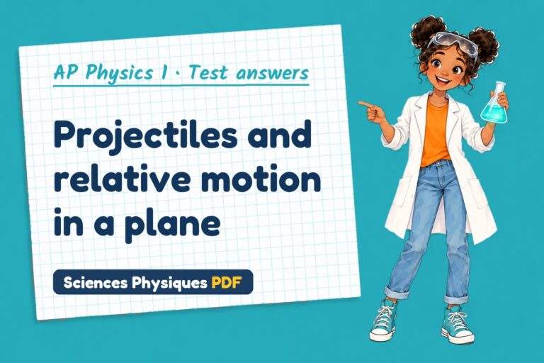 Projectile motion test answers and mark scheme for AP Physics 1 (free PDF download)