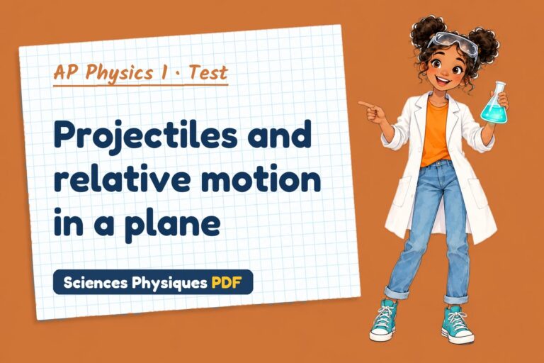 Projectile motion test with answers for AP Physics 1 (free PDF download)