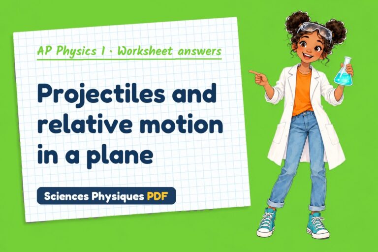 Projectile motion worksheet answers for AP Physics 1 (free PDF download)