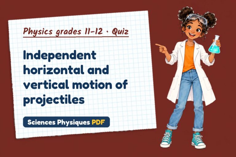Projectile motion quiz for A Level physics: 10 questions with answers