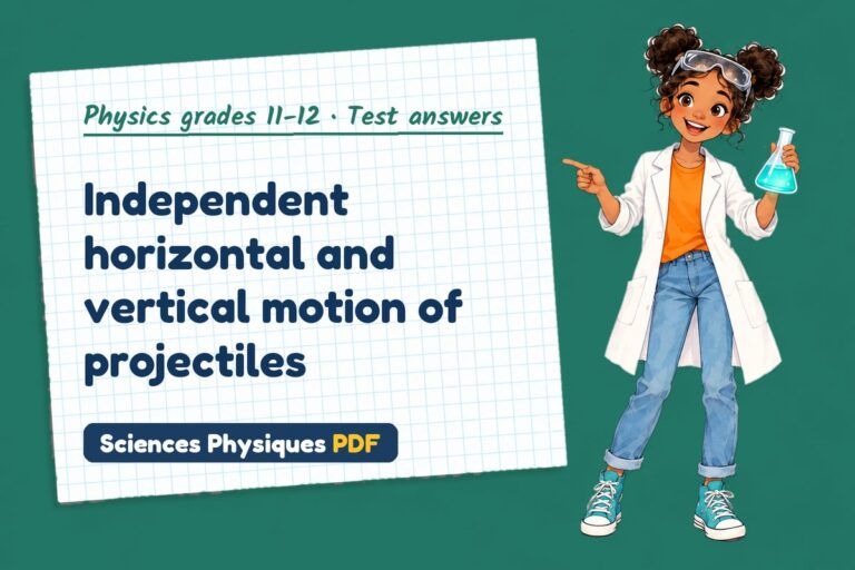 Projectile motion test answers and mark scheme for A Level physics (free PDF download)