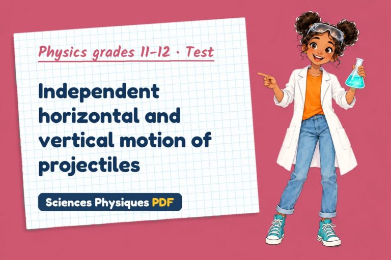 Projectile motion test with answers for A Level physics (free PDF download)