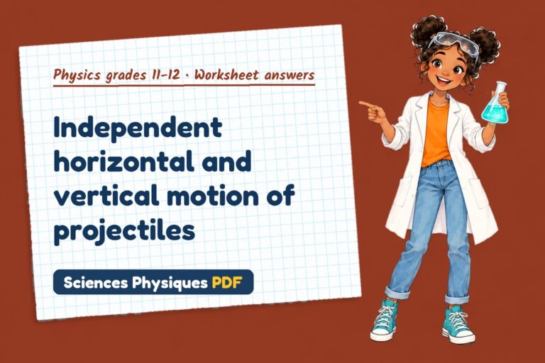 Projectile motion worksheet answers for A Level physics (free PDF download)