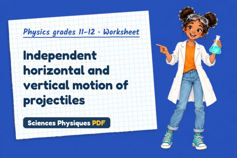 Projectile motion worksheet with answers for A Level physics (free PDF download)
