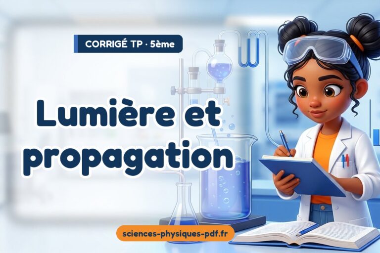 Lumière et propagation : corrigé du TP de sciences physiques 5e – PDF gratuit à télécharger et imprimer
