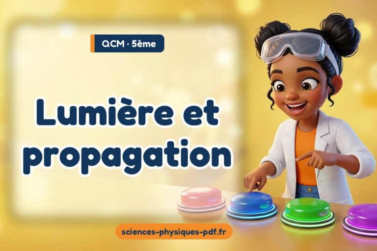 Lumière et propagation : QCM de sciences physiques en 5e