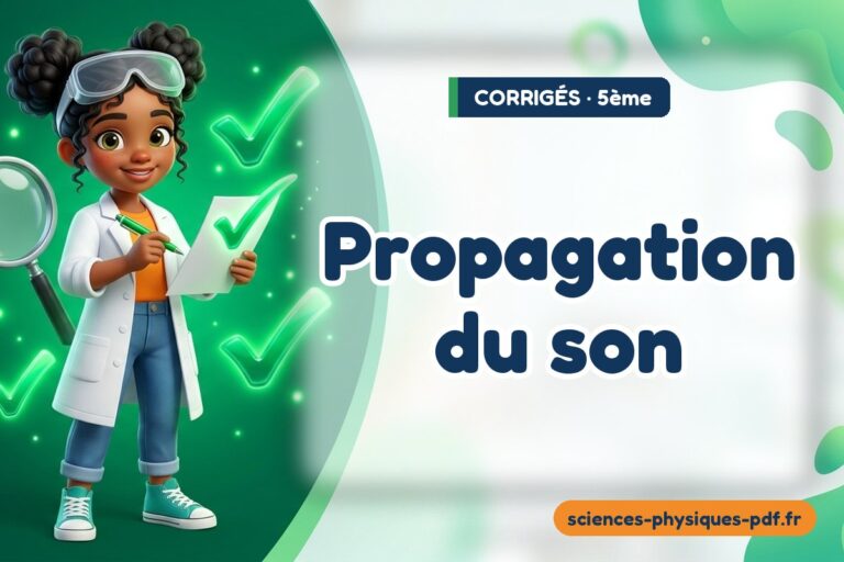 Propagation du son : corrigé des exercices de sciences physiques 5e – PDF gratuit à télécharger et imprimer