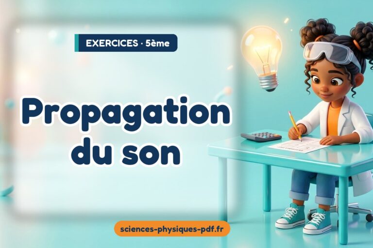Propagation du son : exercices de sciences physiques en 5e – PDF gratuit à télécharger et imprimer