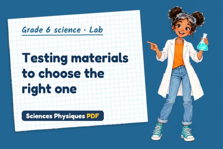 Properties of materials lab for grade 6 science: practical with sample results (free PDF download)