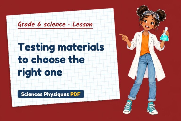 Properties of materials notes and lesson for grade 6 science (free PDF download)