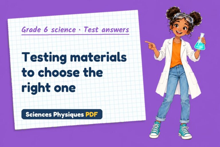 Properties of materials test answers and mark scheme for grade 6 science (free PDF download)