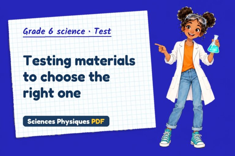 Properties of materials test with answers for grade 6 science (free PDF download)