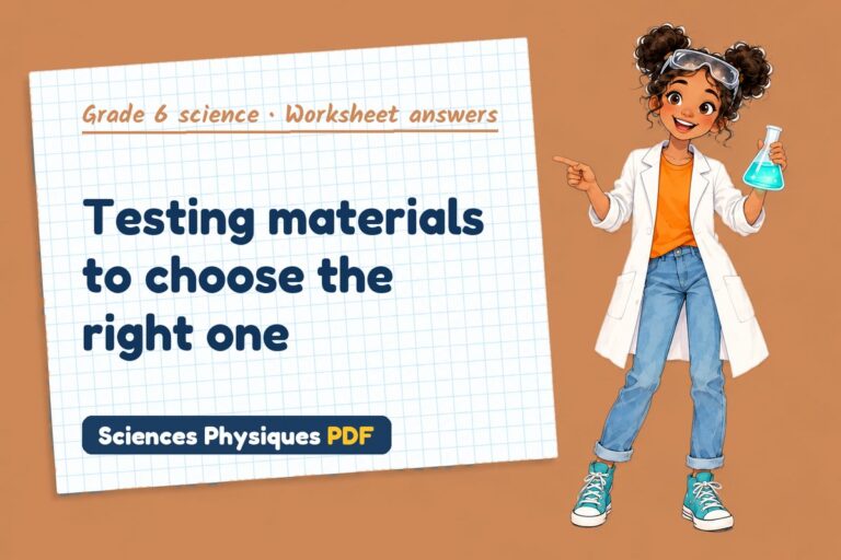 Properties of materials worksheet answers for grade 6 science (free PDF download)