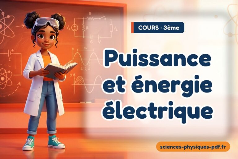 Puissance et énergie électrique : cours de sciences physiques en 3e – PDF gratuit à télécharger et imprimer