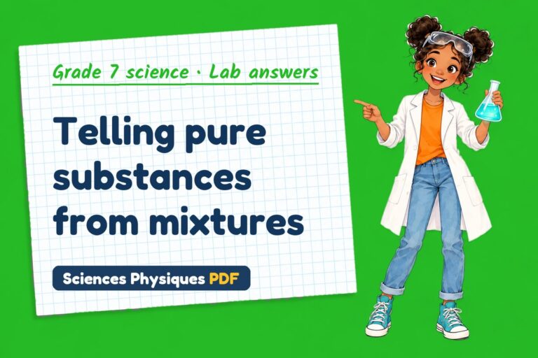 Pure substances lab answers for grade 7 science (free PDF download)
