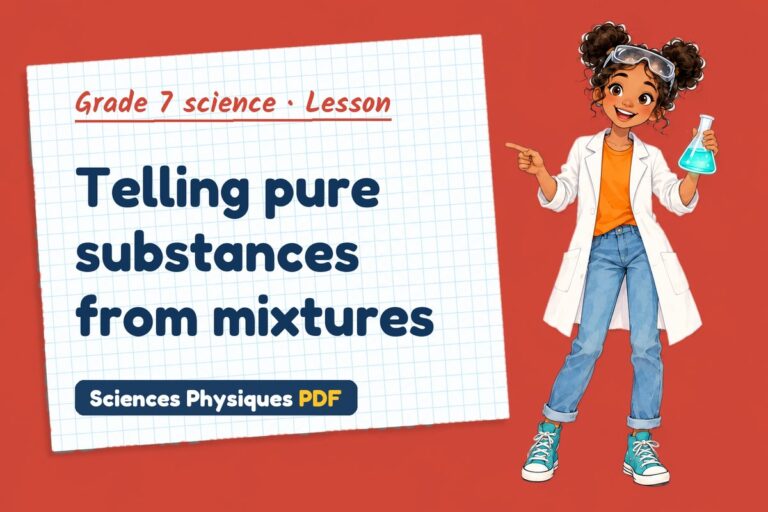 Pure substances notes and lesson for grade 7 science (free PDF download)