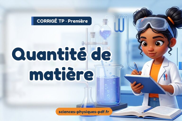 Quantité de matière : corrigé du TP de sciences physiques première – PDF gratuit à télécharger et imprimer