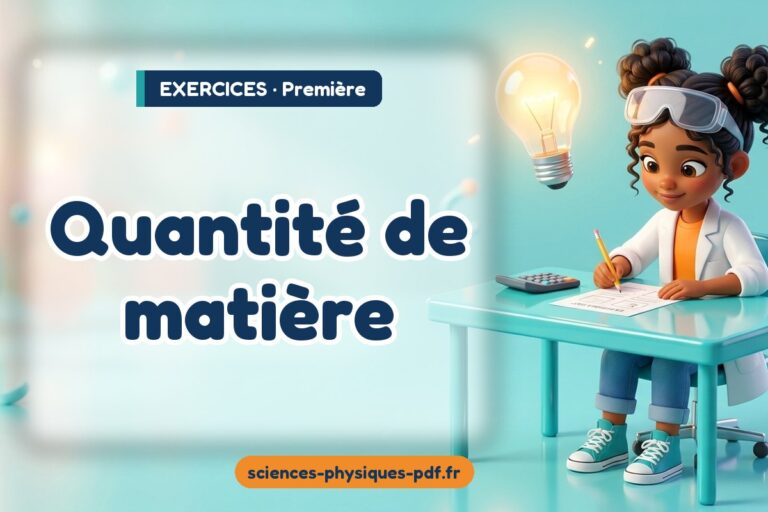 Quantité de matière : exercices de sciences physiques en première – PDF gratuit à télécharger et imprimer
