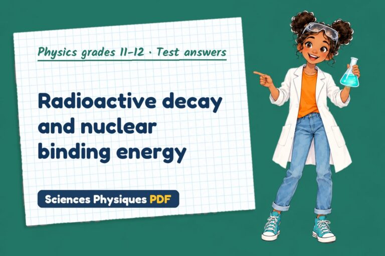 Radioactive decay test answers and mark scheme for A Level physics (free PDF download)